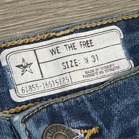 We the Free People Jeans Flare Leg Slip Raw Hem Stretch Denim Sz 31 - Picture 6 of 9